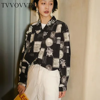 

Loose Vintage Fashion Blouse Single Breast 2020 Spring Elegant Full Sleeve Floral Elegant Goddess Fan Loose Shirt DMY3636