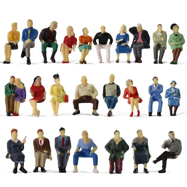 Model Railway Layout O scale 1:48 All Seated Figures Painted People 24pcs/25pcs/32pcs