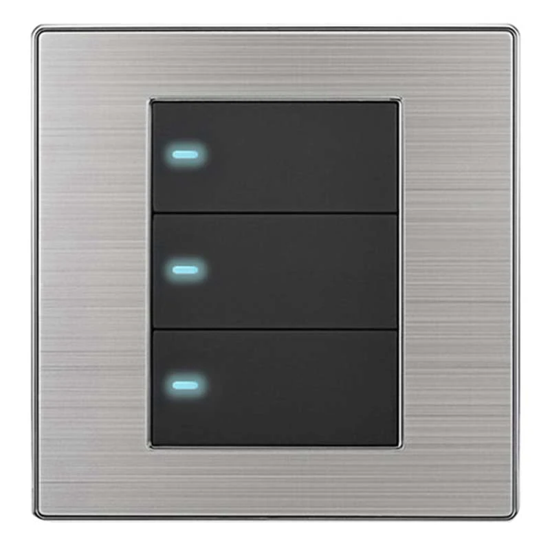 

Wall Switch Socket Three Open Single Control Switch With Led
