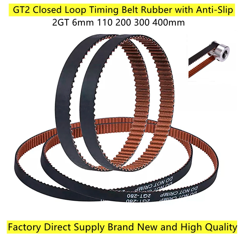 GT2 Ring Closed Loop Timing Belt Rubber 2GT 6mm 3D Printers Parts Belts Parhm