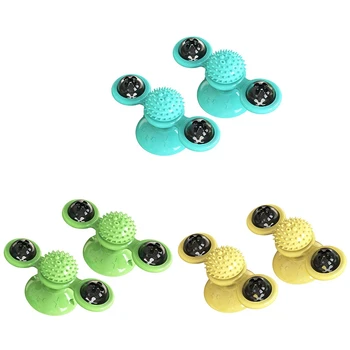 

Cat Toy Turntable,Interactive Puzzle Training Turntable Windmill Ball, Scratching Tickle Tool Strong-2Pcs
