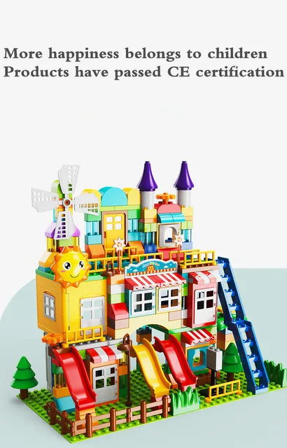 Kids 134pc XXL Building Bricks Blocks Childrens Construction Blocks House  Castle