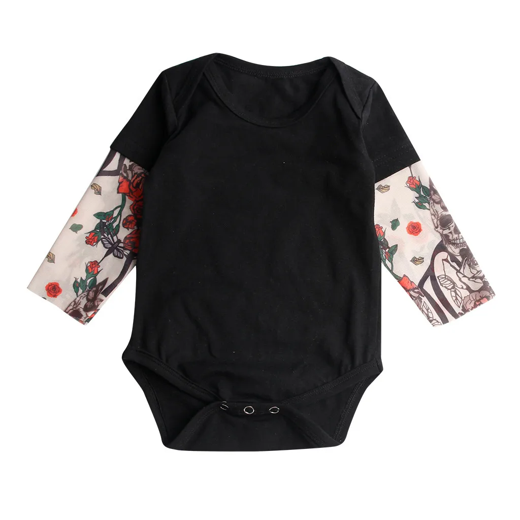 Compre Sumpsuits 21 Summer Algodon Nacido Bebe Body Body Tatuajes Tatuajes Imprimir Manga Larga Embalaje Traje Negro Gris Rapido A 10 03 Del Fragranter Es Dhgate Com