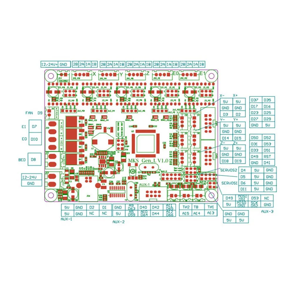 

For MKS GEN L Compatible with 12864 LCD Display Support TMC2100 Motor Driver 3D Print Kits SP99