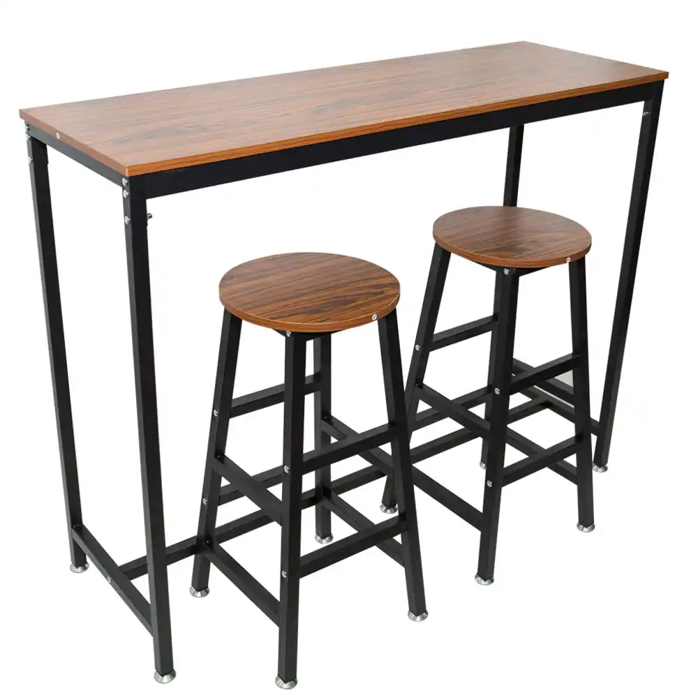 pub bars wooden table bar stool vintage rectangular table with metal frame  top chair for restaurant home office