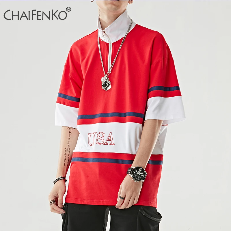 

2020 New Hot Letter Printing T-Shirts Men Women Loose Cotton T-Shirts Stand Collar Summer Fashion Trends Hip Hop T-Shirt