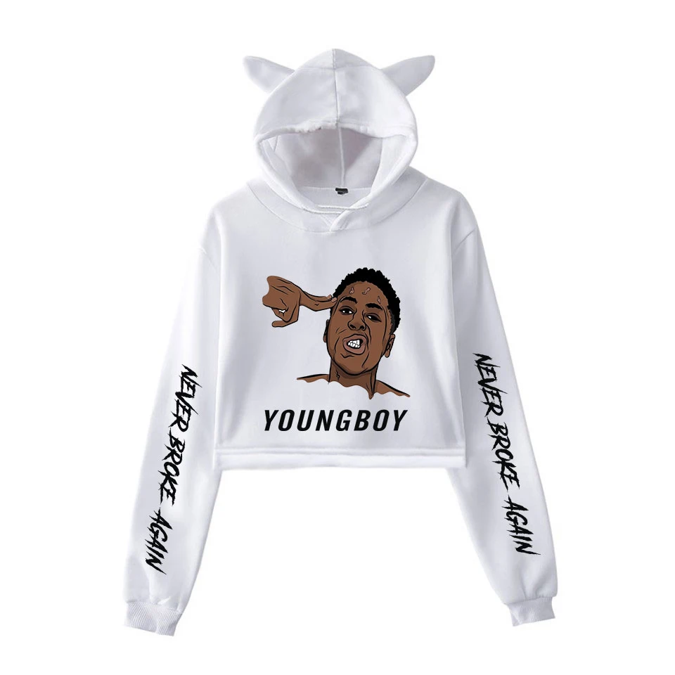 YoungBoy Never Broke/толстовка с кошачьими ушками, новинка, распродажа, качественный свитер, пуловеры, милые корейские худи, повседневные розовые Топы