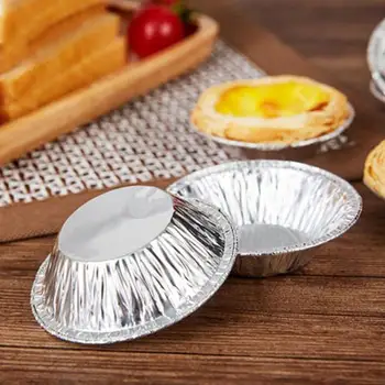 

New 100pcs Disposable Aluminum Foil Tart Pan Mini Pot Pie Tart Bake Plate Tin Pan Tray