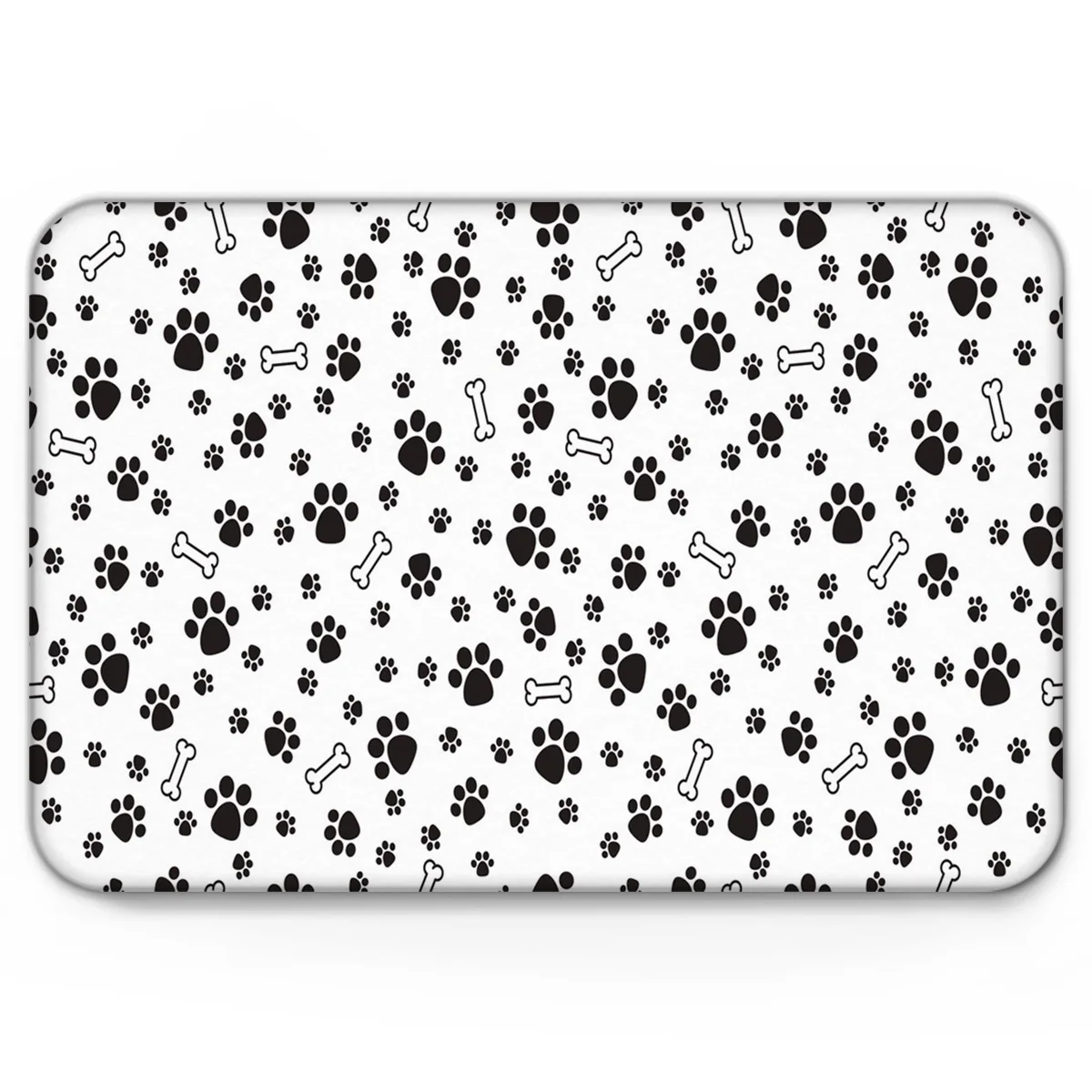

Dog Footprint Bone Dog Pattern Cute Claws Cute Design Illustrations Doormat Bathroom Accessories Set Floor Carpets Home Decor