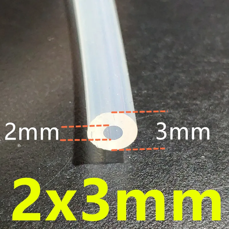 1 Meter Food Grade Transparent Silicone Tubing - 0.5mm to 12mm Diameter Range