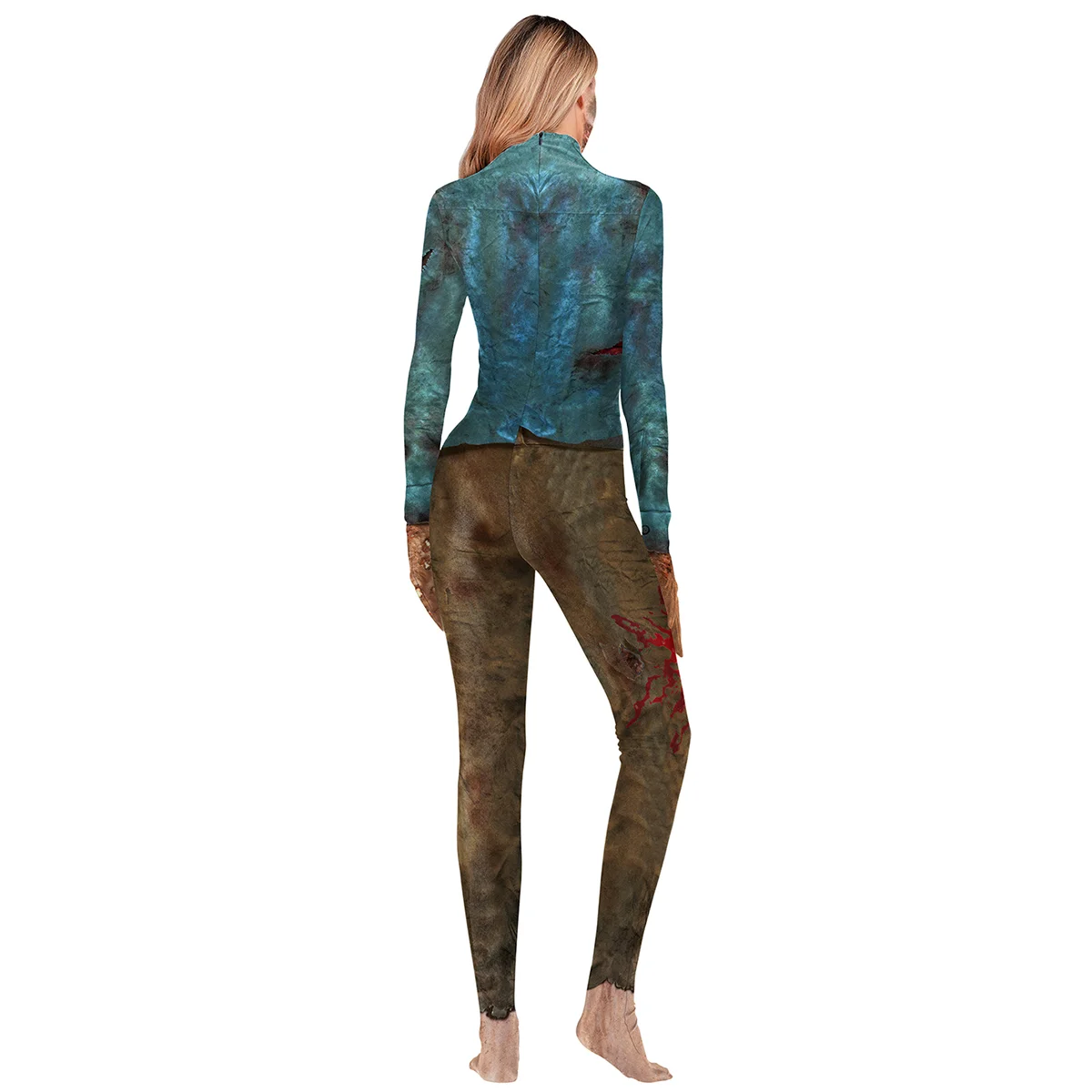 

Skeleton Printed Bodysuit Women Halloween Zombie Fancy Dress up Carnival Cosplay Party Costumes Scary Printed Jumpsuit Bodysuit