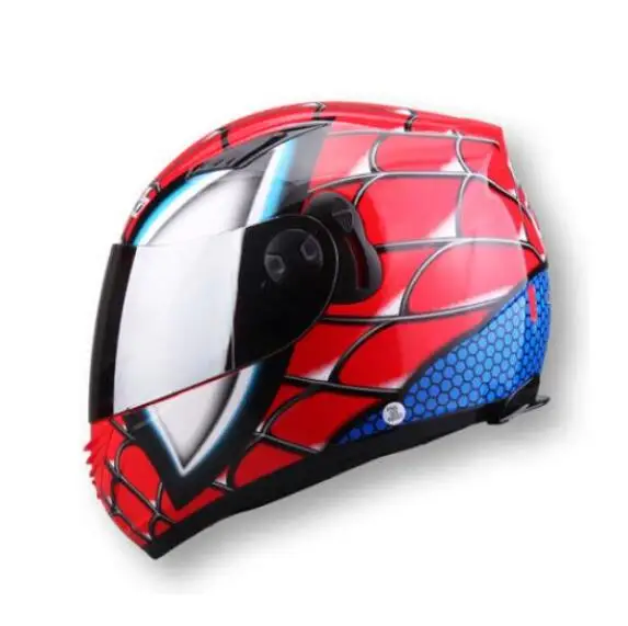

NENKI brand Spider-Man protective gear for Star Mary Ironman capacete helmet moto full face helmet with two lenses 7