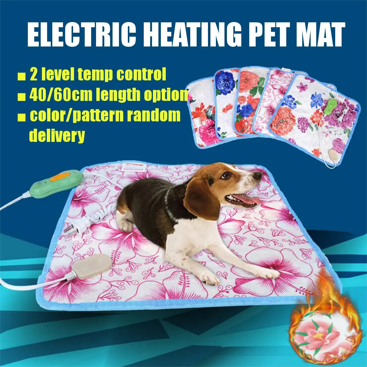 220V Electric Heating Pad Blanket 40x40/60cm Pet Mat Bed Cat Dog Winter