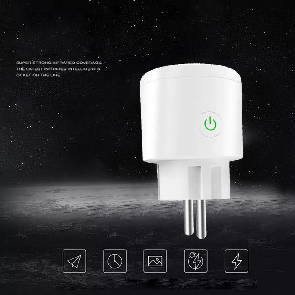 

Mingchuan WIFI Smart Socket EU Plug 220V 10A Phone Remote Control Smart Timing Switch Work For Amazon Alexa for Google Assistant