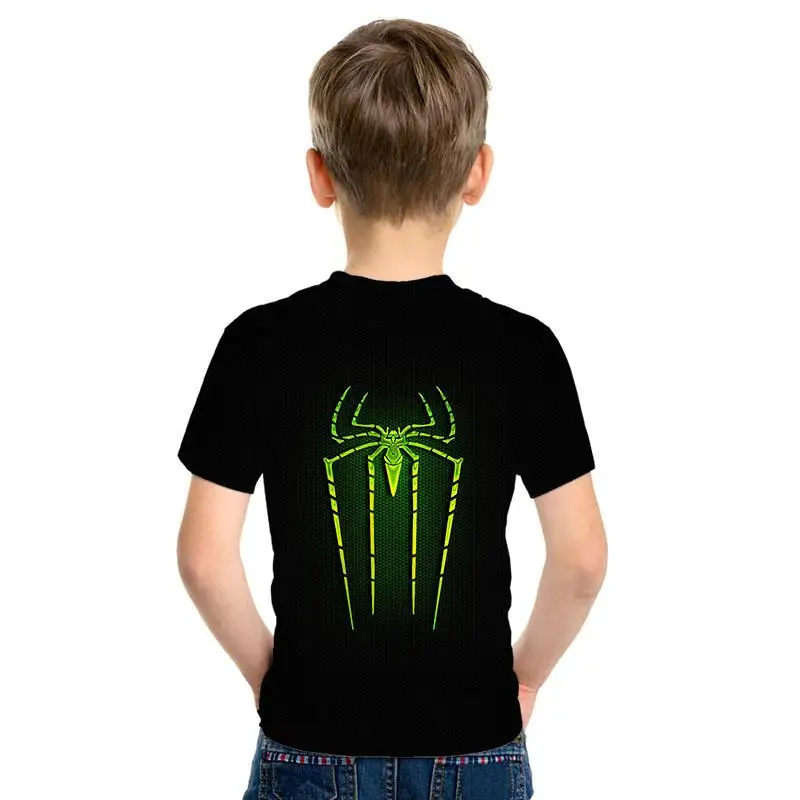 nueva pelcula Человек-паук 3D impresin camiseta nio camisa fresca camiseta ropa para nios corto manga