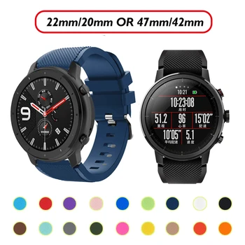 

Silicone Strap For Xiaomi Amazfit Bip/Stratos 2/3/Pace/GTS GTR 42 47MM Band For Huawei Watch GT2 2e Bands For samsung S3 S2 gear