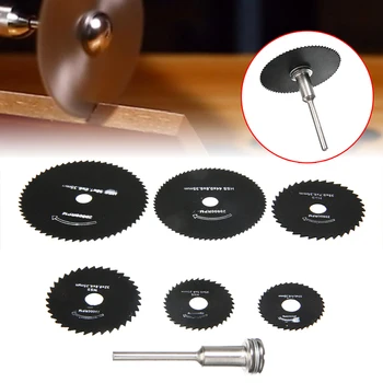 

7pcs HSS Circular Saw Rotary Blade Cutting Disc Mandrel Wheel Cutting Accessory Rotary Tools