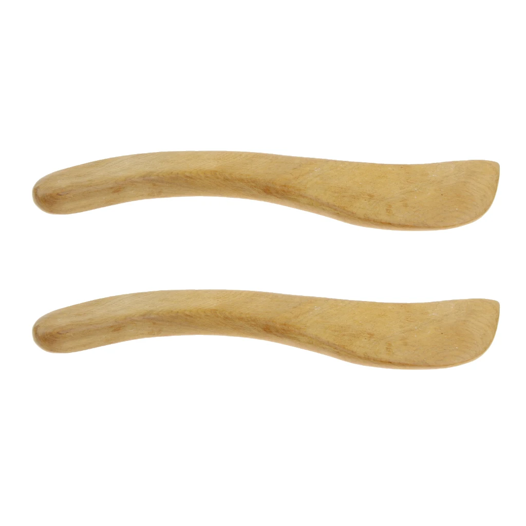  2pcs Sandal Wood Gua Sha Scraping Massage Tools, Natural Wooden Trigger Point Guasha Scraper Board with Smooth Edge