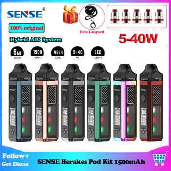 

SENSE Herakes Pod Vape Kit 1500mAh battery max 40W Vape Pen with 6ML Refillable Cartridge 0.4ohm mesh coil vs VINCI Lyra