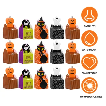 

32Pcs Colorful Unique Chic Cookie Box Halloween Candy Box for Candy