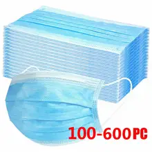 10/600 pces máscaras faciais descartáveis industrial 3ply orelha loop capa de boca reutilizável máscaras de tecido capa facial mascarilla acampamento