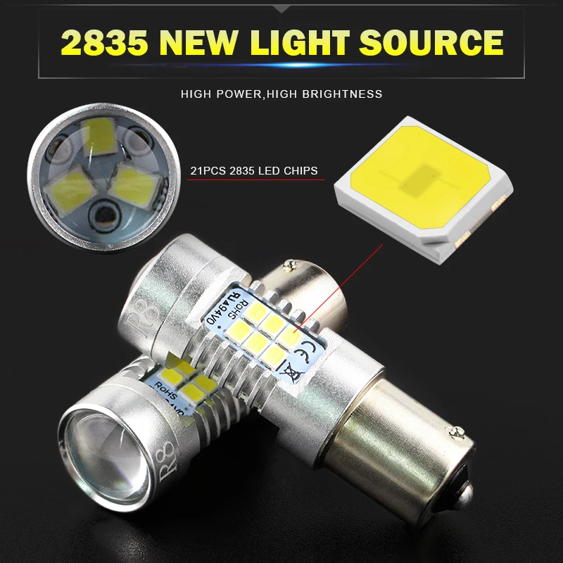 2PCS 1156 1157 7443 P21/5W 3157 ڵ LED ȣ  2835 21SMD 7440 PY21W ڵ DRL    Ʈ,  ȭƮ ڹ 12V