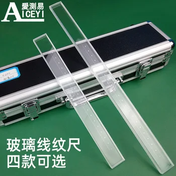 

High-Precision Optical Glass Wire Ruler Scale 2D World Black Box Projector Measuring Correction Ruler 200mm