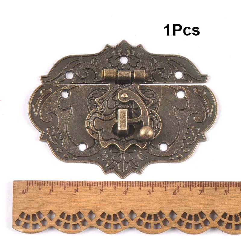 Fermaglio Per Armadio In Ottone Antico 65x50mm - Fibbia Chiusura Per Scatole Di Legno, Mobili Vintage