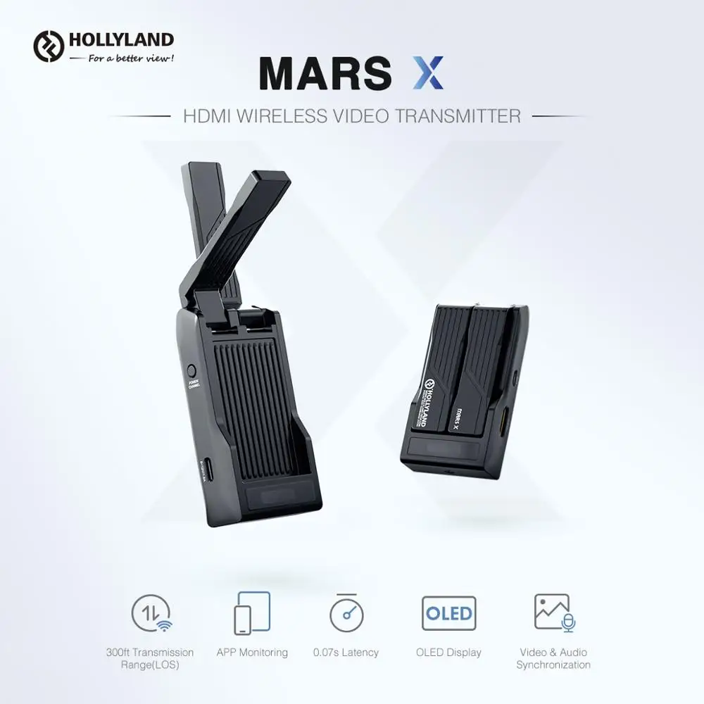 US $179.00 Hollyland Mars X 300ft Wireless Video Transmission Device 1080P HD Video Image Transmitter For IOS Android IPad Phone Camera