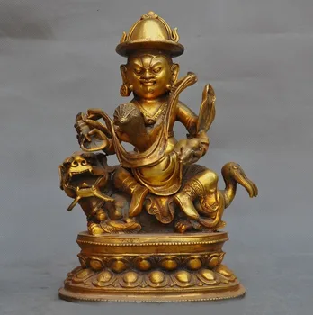 

wedding decoration 11" Tibet Tantra Buddhsim Bronze Gild Mahakala Hevajra Wealth God Buddha Statue