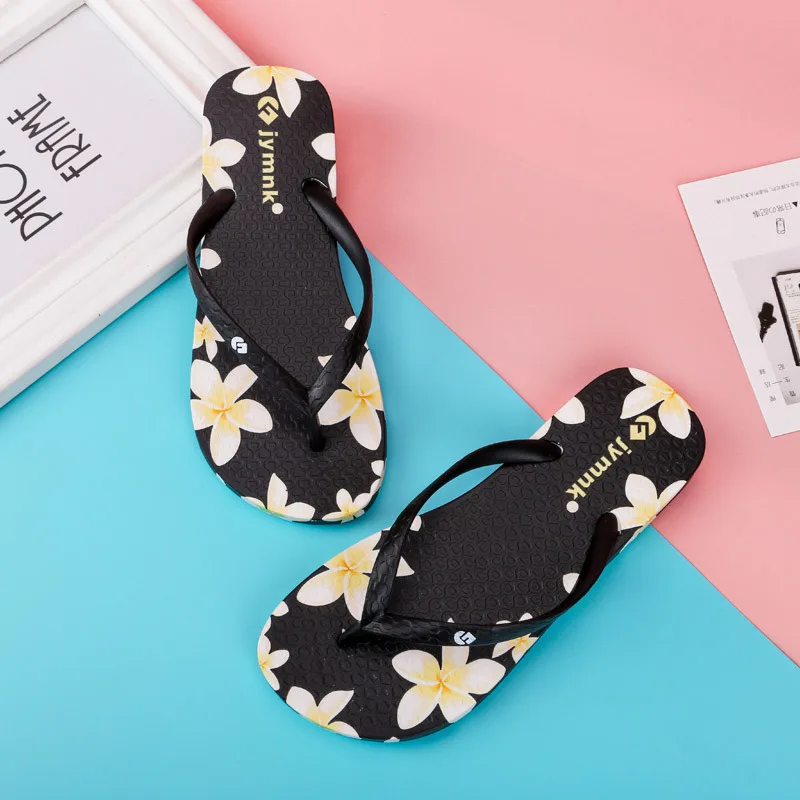 

Thick Bottomed Korean-style Slipper Flip-flops Women's Sandals Summer Fashion Anti-slip Printed Outer Wear Slippers Flip-flops W