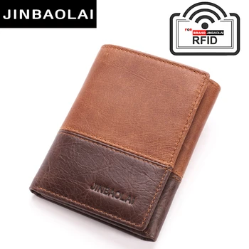 

New Tri-fold Genuine Leather Men Wallet Small Men Wallet Hasp Male Short Card Holder Brand Perse Carteira For Men Wallet Purse