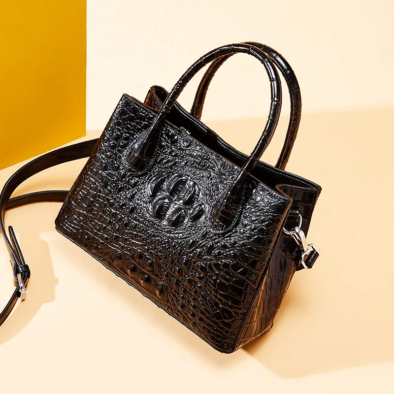 

New Winter Leather Crocodile Mother Bag Hand Bag European And American-Style Leather Embossed Middle-aged Female Bag 1161