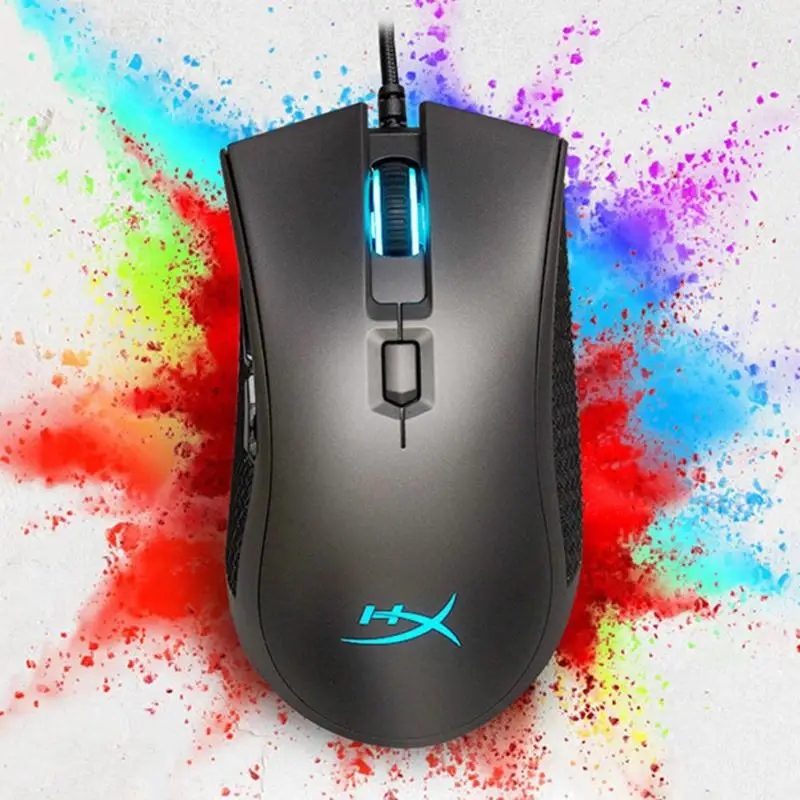 

Kingston Original HyperxX Pro RGB 6 Keys USB Wired Gaming Mouse 16000DPI Adjustable Ergonomic RGB Backlight Mice for LOL Games