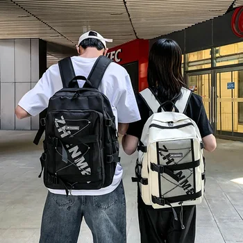 

The New Oxford cloth Travel bag Girls boys fashion Simplicity Backpack With reflective strips Soft side trend backpack