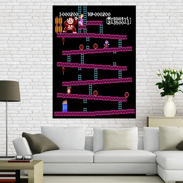 Donkey Kong Retro Nintendo Gaming Poster Classic Donkey Kong NES 40x60 cm Home Decoration Custom canvas