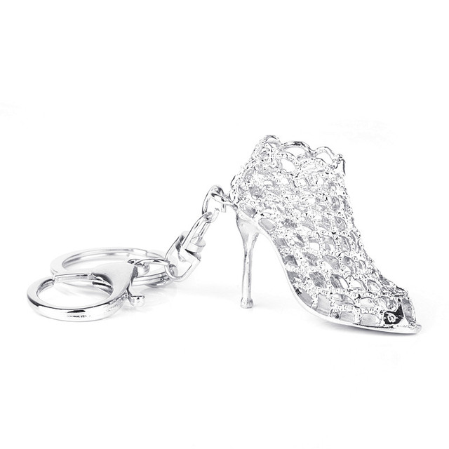 Heel Shoes Keychain Crystal Car Key Chains Women Purse Pendant Key Holder Bag Decoration Rhinestone Trinket Porte Clef
