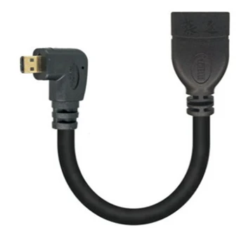 

Micro HDMI Male to HDMI Female Adapter Cable Left Angle 90 Degree HDMI Converter Code for PC HDTV Projector