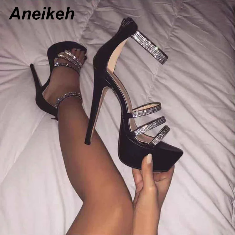Сандалии Aneikeh женские на платформе пикантные туфли-лодочки с перекрестными
