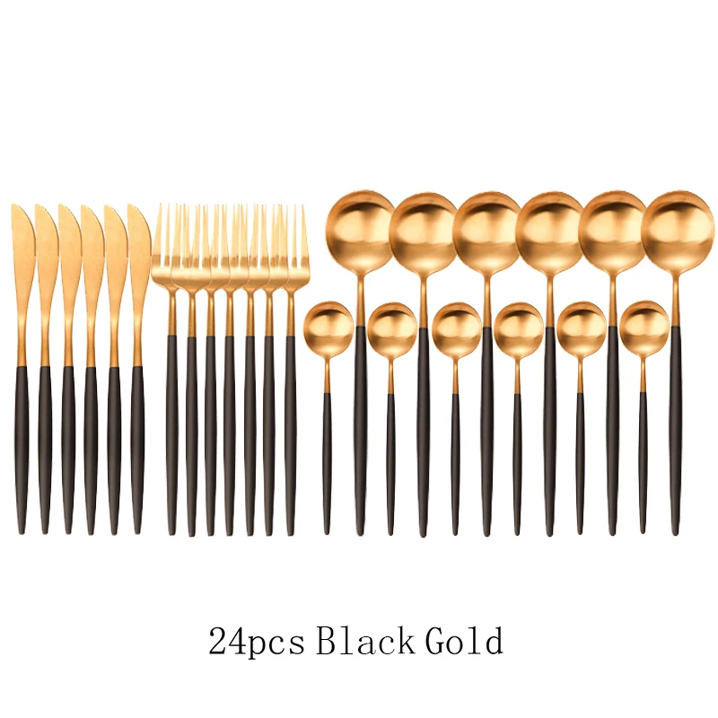24Pcs Black Gold