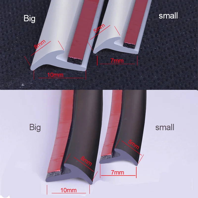 Universal Car Door Rubber Sealing Strip Slanted T-Type Auto Door Seal Sound Insulation Weatherstrip Edge Sealant car door seal strip
