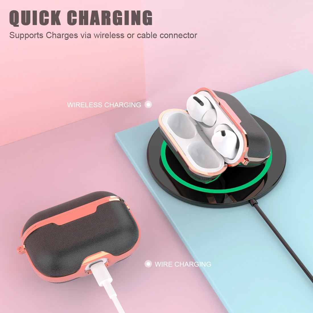Protective Case for Air Pods 3 with Hooks Case for AirPods Pro Case PC PU Headphone Cover for AirPods Pro