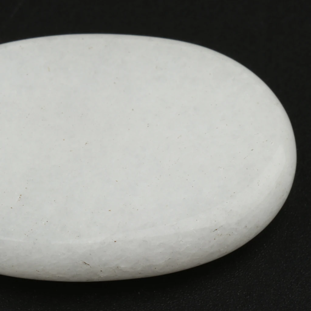 4 Pcs Smooth White Massage Stones--Oval Shaped Spa Hot Stones Natural Rocks for Spas Massage Relaxation (3x4cm)