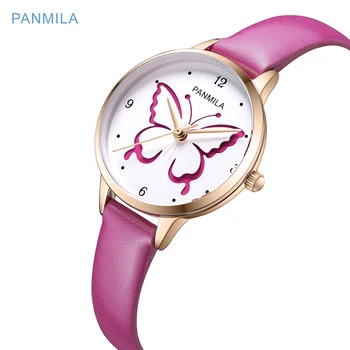 

NO.2 Hollow Batterfly Big Dial Women Watch Ladies Leather Watches For Student Girls Waterproof Wristwatch Fashion Gift Relogio