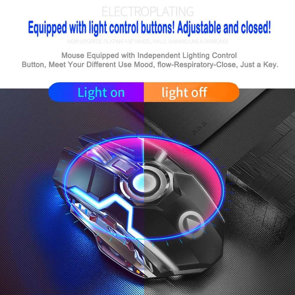 Беспроводная игровая мышь перезаряжаемая электронная Спортивная Тихая