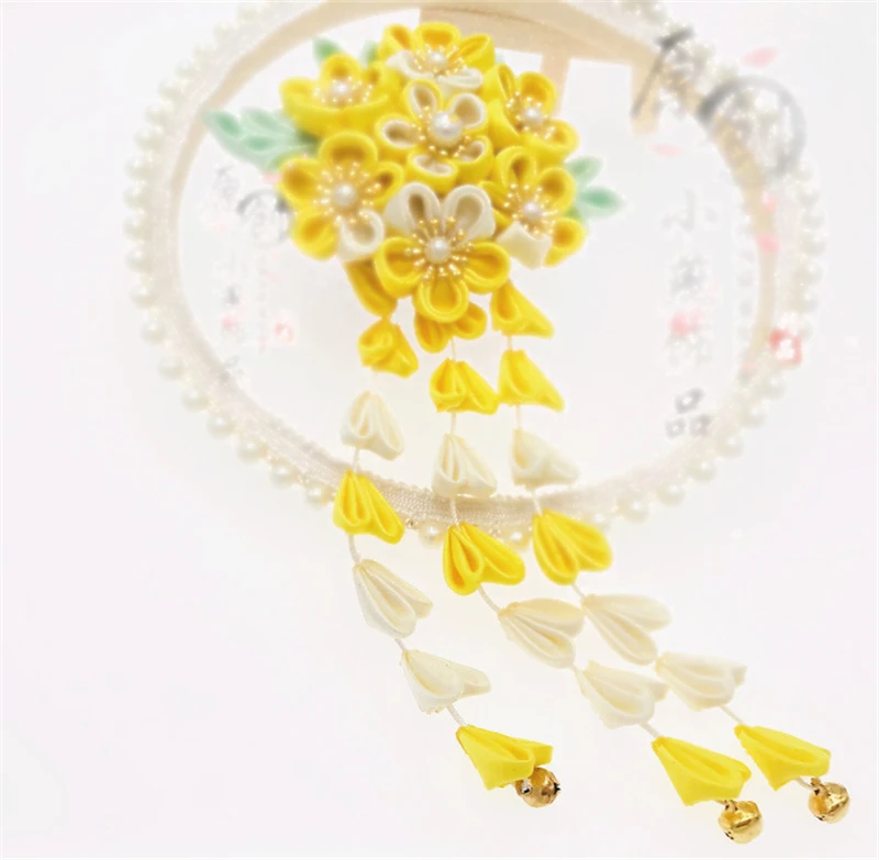 1 шт. ручная работа Сакура Tsumami Kanzashi шпилька для волос женского костюма |