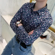 Уличная одежда, топ Camisa Social Masculina Manga Longa, ретро бренд, Повседневная рубашка для мужчин,, Мужская одежда, рубашка с цветочным принтом, длинный рукав