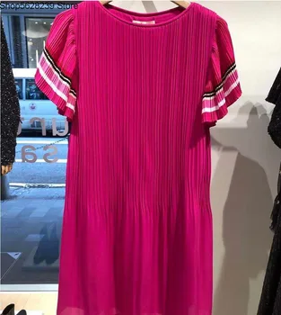 

Law Single 2020 Summer Cute Lady Pleated T Shirt Skirt Short Sleeve Literature And Art Women's Wear Dress 20085