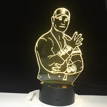 

John Cena Sport Wrestler Celebrity 3D Led Night Light Touch Sensor Color Changing Nightlight for Office Room Decor Cool Table Lamp 3130