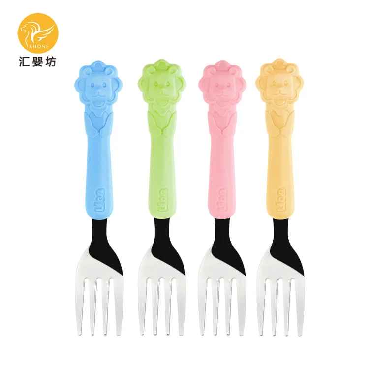 New Style Children Fruit Dessert Fork Cartoon Tableware Infants 304 Stainless Steel Fork Daily Use the Department Store Wholesal
